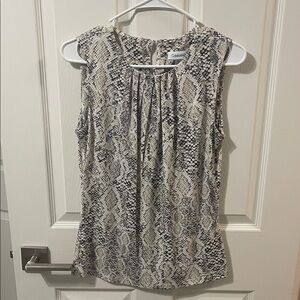 Calvin Klein Black and Cream Snake Print Tank Top